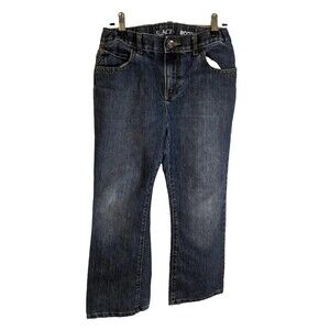 Childrens Place Boys Size 8 Boot Cut Adj Waist Blue Jeans Wear At Hem 24x22.5